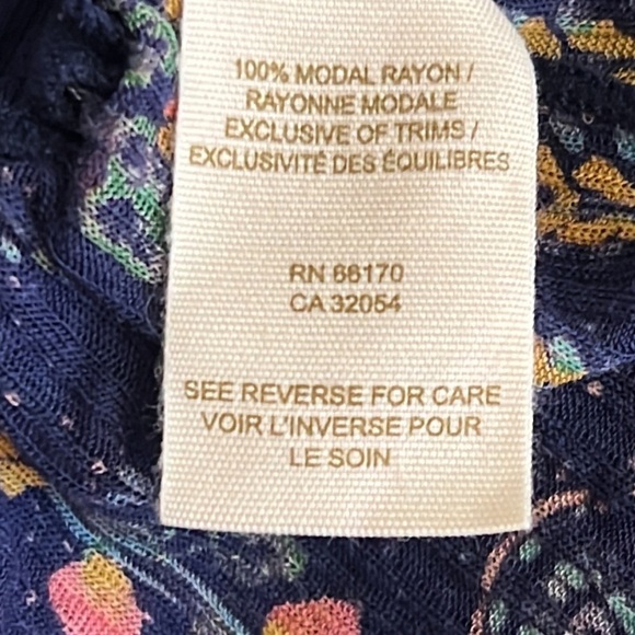 Vintage 1990s Free People tank top with lace accent and floral print, blue L - Picture 7 of 10